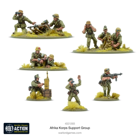 BOLT ACTION Afrika Korps Support Group (HQ, Mortar & MMG)