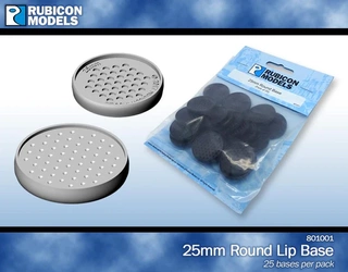 RUBICON 801001 - 25mm Round Bases- 1 Pack of 25 Bases