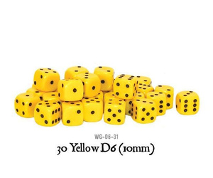 WARLORD - Kostki 30 Yellow D6 (10mm)