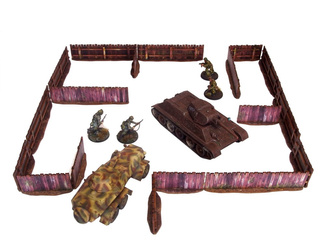 MICRO ART - WW2 Ostfront Village Low Fence (18) (28mm)