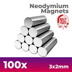 GSW - Neodymium Magnets 3x2mm - 100 units (N52)