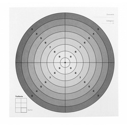 Komplet tarcz strzeleckich 14x14 cm biały środek 100 szt.