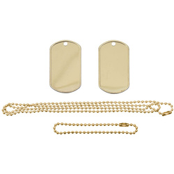 Komplet nieśmiertelników US Army koloru złotego MFH