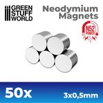 Green Stuff World Magnesy neodymowe 3x0'5mm - 50 szt. (N52)