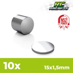 GSW - Neodymium Magnets 15x1,5mm - 10 units (N52)